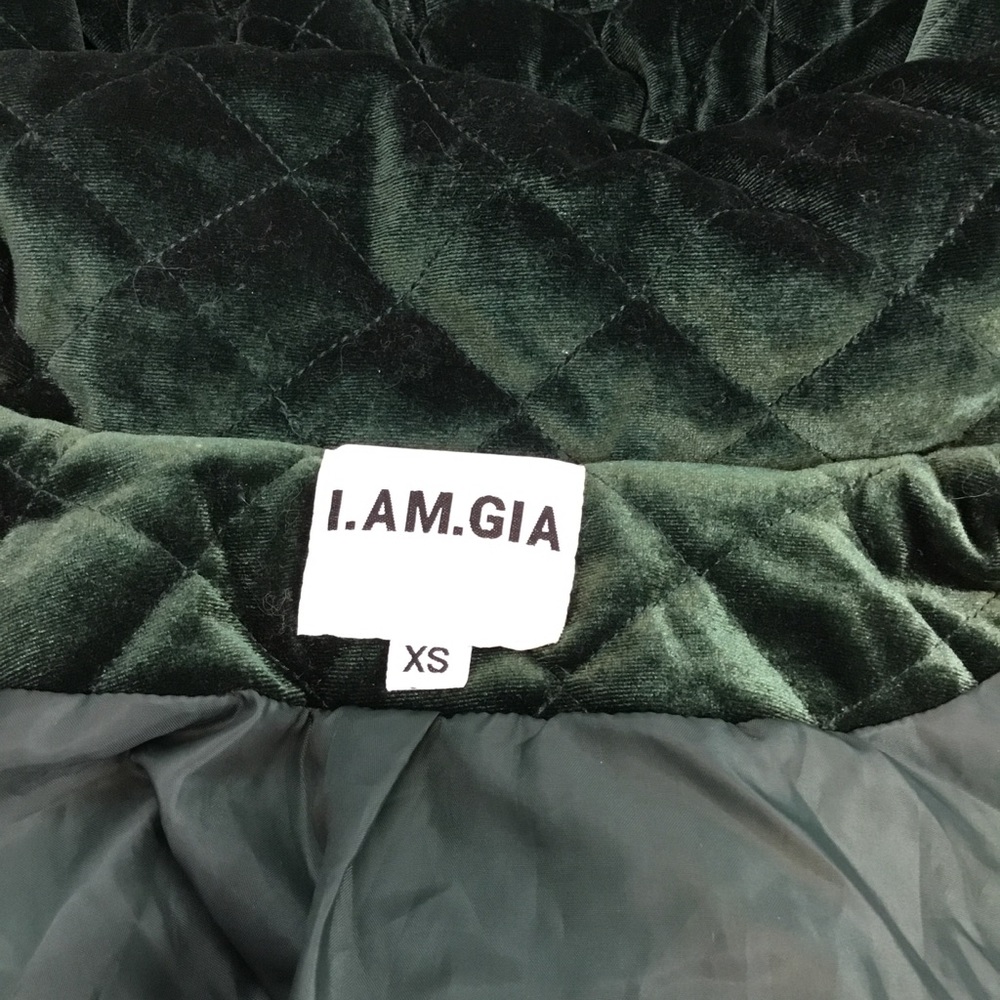 I.AM.GIA Contraband Velvet Jacket Green Quilted Oversized XS Women's - Picture 11 of 12